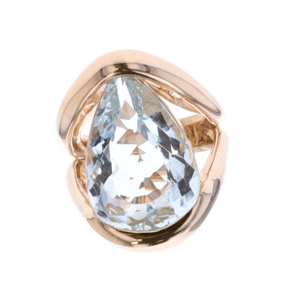 14KT Yellow Gold Natural Aquamarine Solitaire Estate Ring Harmony Jewellers Grimsby, ON