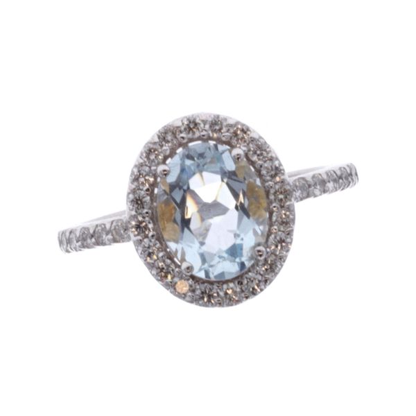 18KT White Gold Natural Aquamarine and 0.38ctw Diamond Estate Ring Harmony Jewellers Grimsby, ON