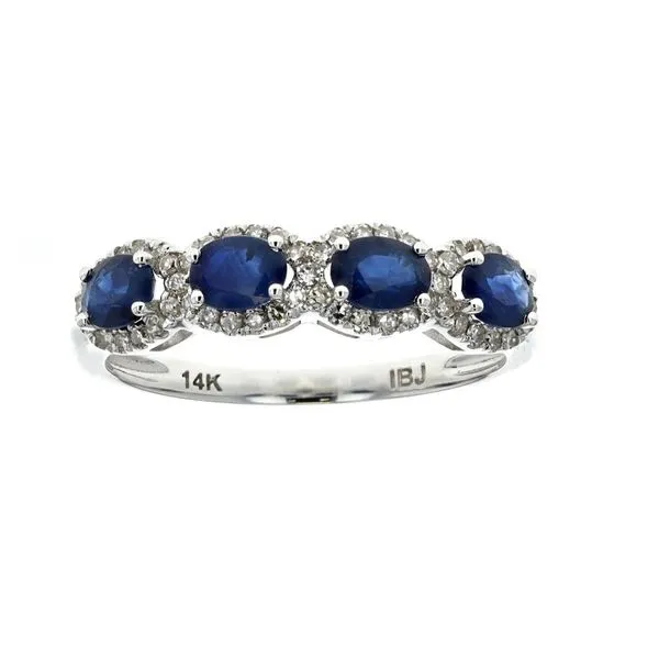 14KT White Gold Sapphire and 0.22ctw Diamond Estate Ring Harmony Jewellers Grimsby, ON