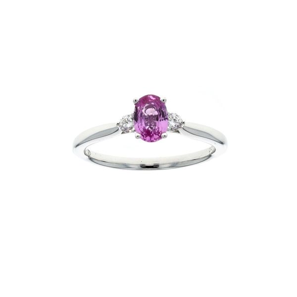 18KT White Gold Pink Sapphire and 0.10ctw Diamond Ring Harmony Jewellers Grimsby, ON