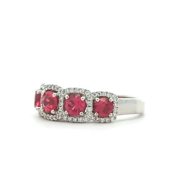18KT White Gold Natural Ruby and 0.19ctw Diamond 