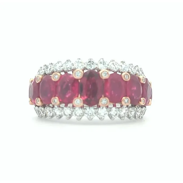 18KT White and Rose Gold Natural Ruby and 0.99ctw Diamond 