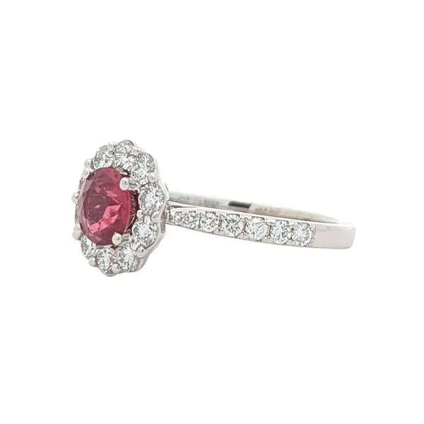 18KT White Gold Natural Ruby and 0.7ctw Diamond 
