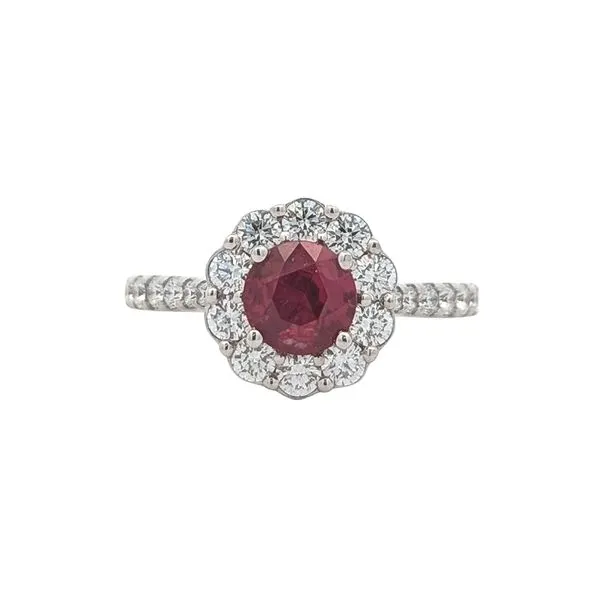 18KT White Gold Natural Ruby and 0.7ctw Diamond 