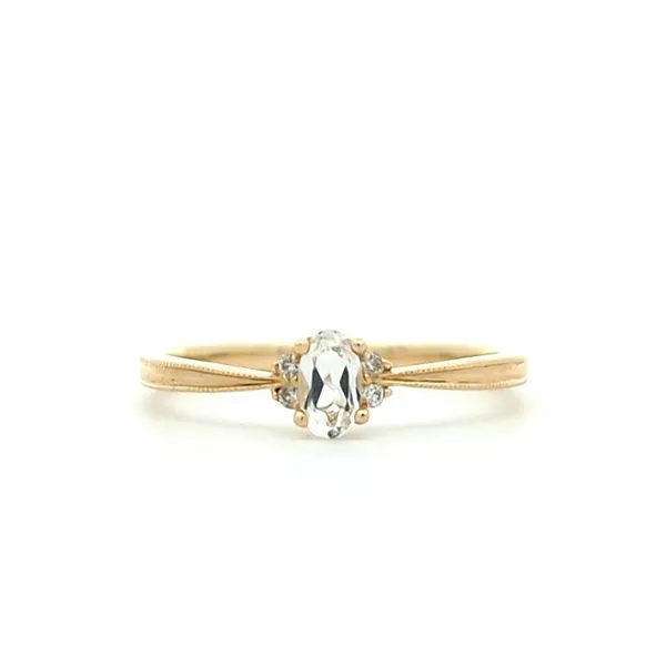 10KT Yellow Gold White Topaz and 0.03ctw Diamond Ring Harmony Jewellers Grimsby, ON