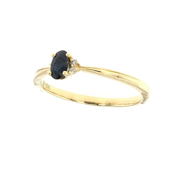 10KT Yellow Gold Sapphire and 0.03ctw Diamond Ring Image 2 Harmony Jewellers Grimsby, ON