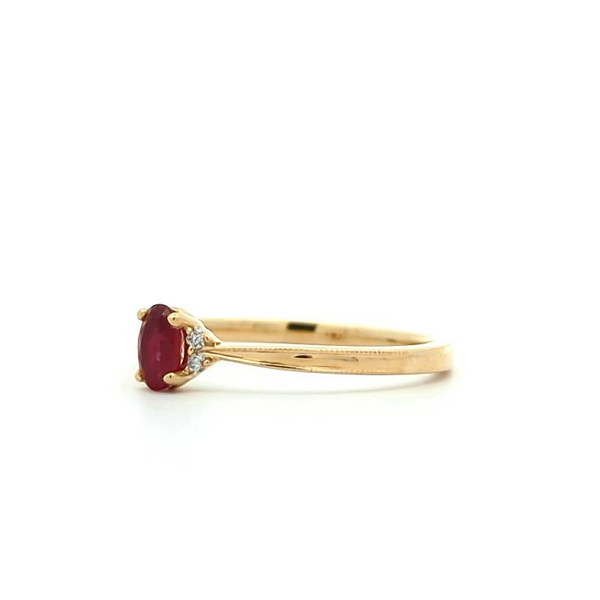 10KT Yellow Gold Ruby and 0.03ctw Diamond Ring Image 2 Harmony Jewellers Grimsby, ON