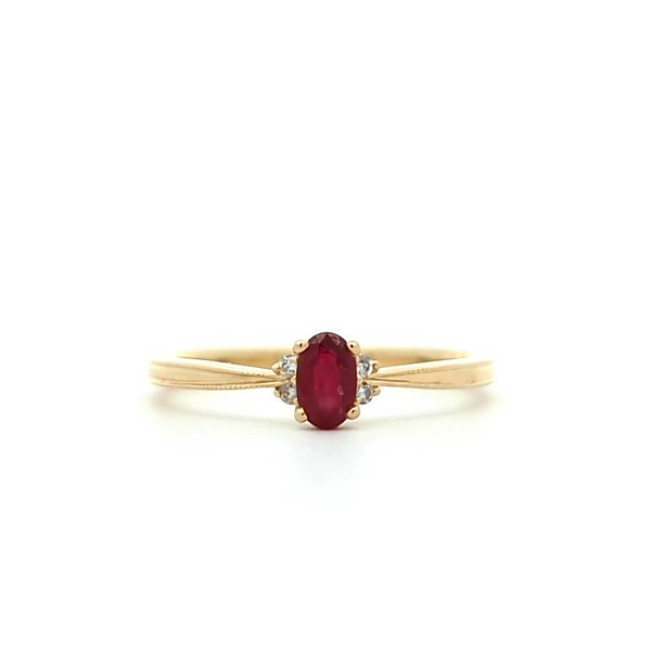 10KT Yellow Gold Ruby and 0.03ctw Diamond Ring Harmony Jewellers Grimsby, ON