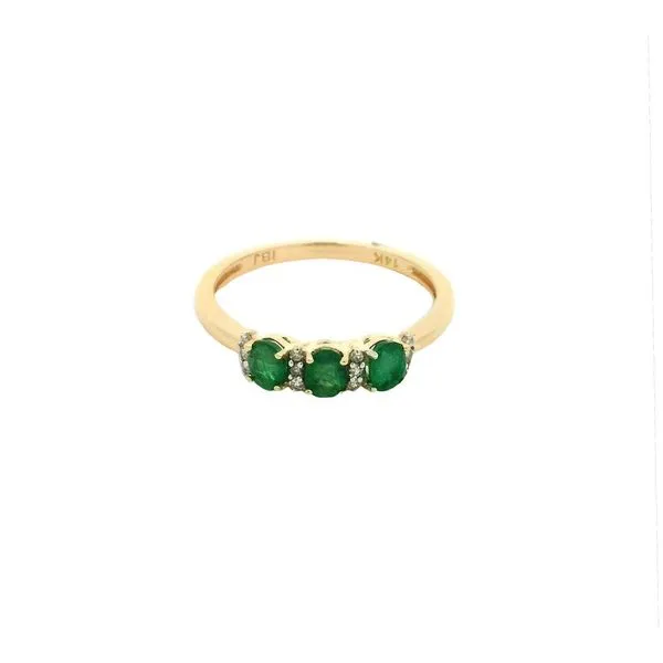 14KT Yellow Gold Emerald and 0.06ctw Diamond Estate Ring Harmony Jewellers Grimsby, ON