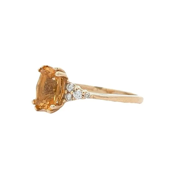 10KT Yellow Gold Genuine Citrine and 0.06ctw Canadian Diamond Ring Image 2 Harmony Jewellers Grimsby, ON