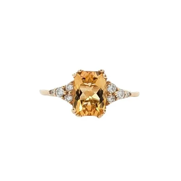 10KT Yellow Gold Genuine Citrine and 0.06ctw Canadian Diamond Ring Harmony Jewellers Grimsby, ON
