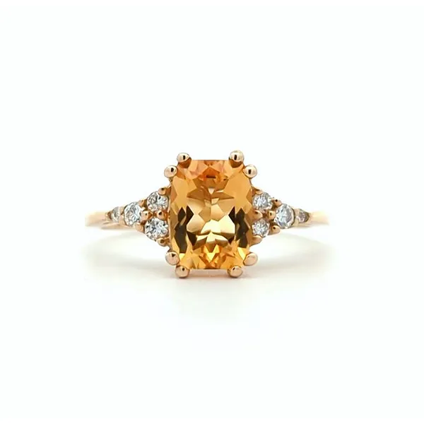 10KT Yellow Gold Genuine Citrine and 0.06ctw Canadian Diamond Ring Harmony Jewellers Grimsby, ON