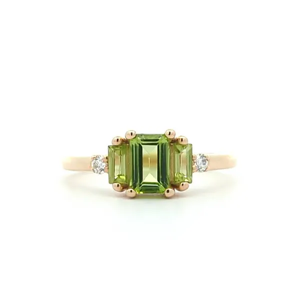 10KT Yellow Gold Genuine Peridot and 0.06ctw Canadian Diamond Ring Harmony Jewellers Grimsby, ON