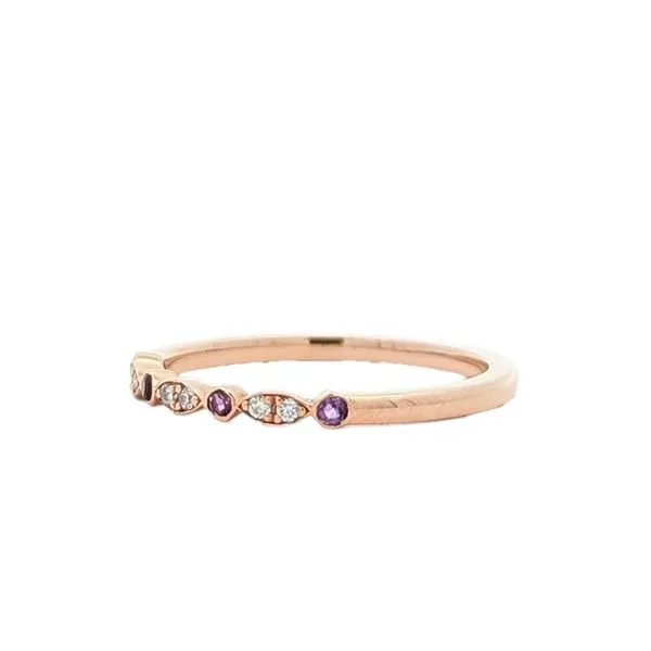 14KT Rose Gold Amethyst and Diamond Ring Image 2 Harmony Jewellers Grimsby, ON
