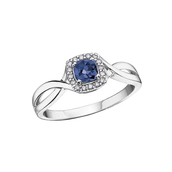 10KT White Gold Sapphire and 0.072ctw Diamond Ring Harmony Jewellers Grimsby, ON