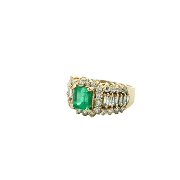 14KT Yellow Gold Natural Emerald and 1.62ctw Diamond Estate Ring Image 2 Harmony Jewellers Grimsby, ON