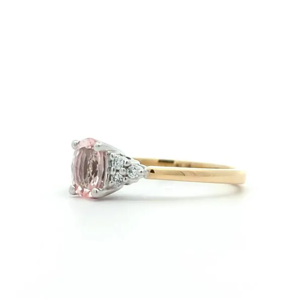 14KT Yellow and White Gold 0.64ct Morganite and 0.08ctw Diamond Ring Image 2 Harmony Jewellers Grimsby, ON