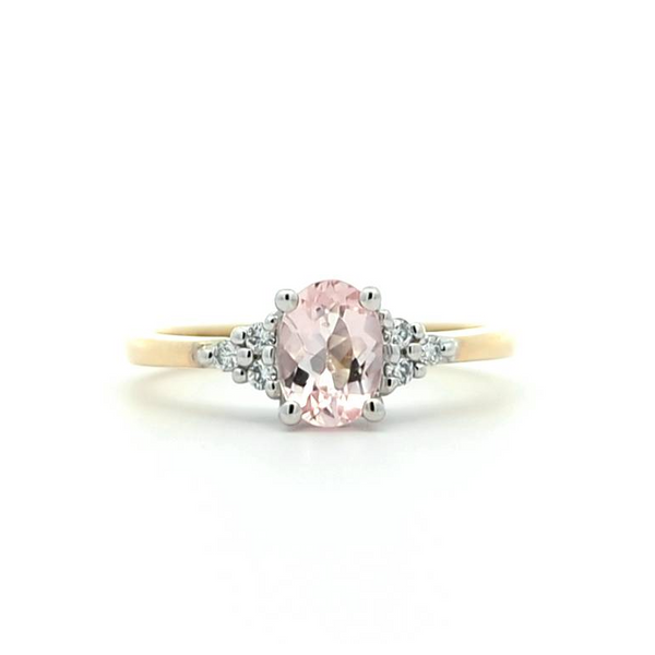14KT Yellow and White Gold 0.64ct Morganite and 0.08ctw Diamond Ring Harmony Jewellers Grimsby, ON