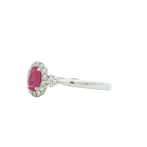 18KT White Gold Ruby and 0.25ctw Diamond Ring Image 2 Harmony Jewellers Grimsby, ON