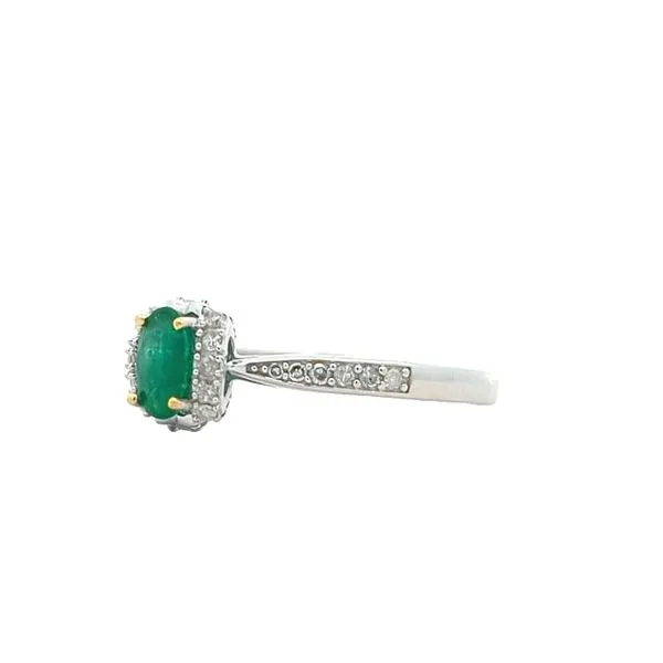14KT White Gold Emerald and 0.22ctw Diamond Ring Image 2 Harmony Jewellers Grimsby, ON