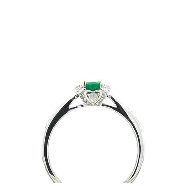 14KT White Gold Emerald and 0.22ctw Diamond Ring Image 3 Harmony Jewellers Grimsby, ON