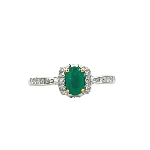 14KT White Gold Emerald and 0.22ctw Diamond Ring Harmony Jewellers Grimsby, ON