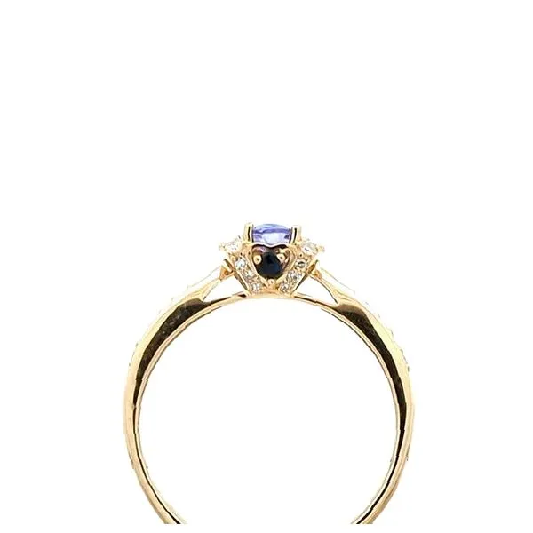 14KT Yellow Gold Tanzanite and 0.22ctw Diamond Ring Image 3 Harmony Jewellers Grimsby, ON