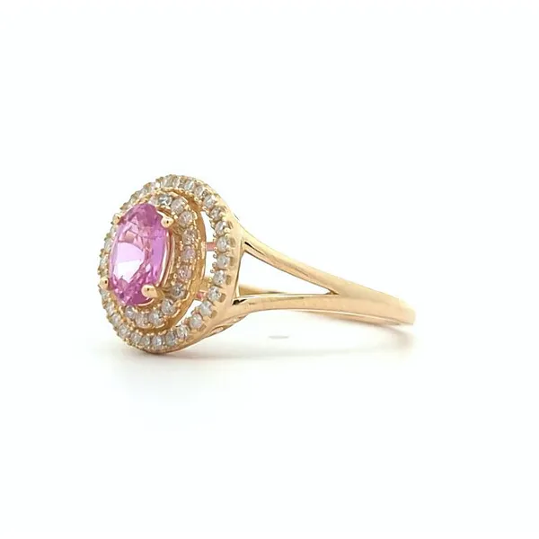 14KT Yellow Gold Pink Sapphire and 0.26ctw Diamond Ring Image 2 Harmony Jewellers Grimsby, ON
