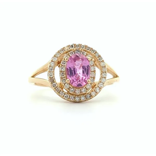 14KT Yellow Gold Pink Sapphire and 0.26ctw Diamond Ring Harmony Jewellers Grimsby, ON