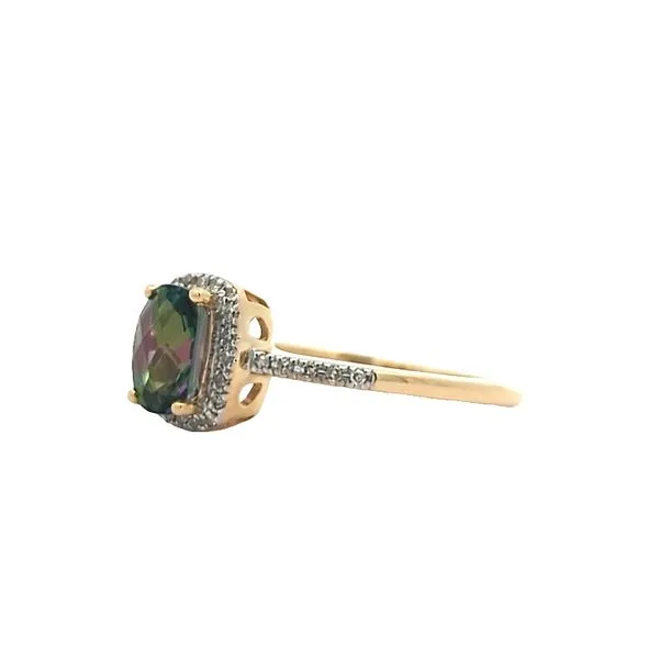 14KT Yellow Gold Watermelon Tourmaline and Diamond Ring Image 2 Harmony Jewellers Grimsby, ON
