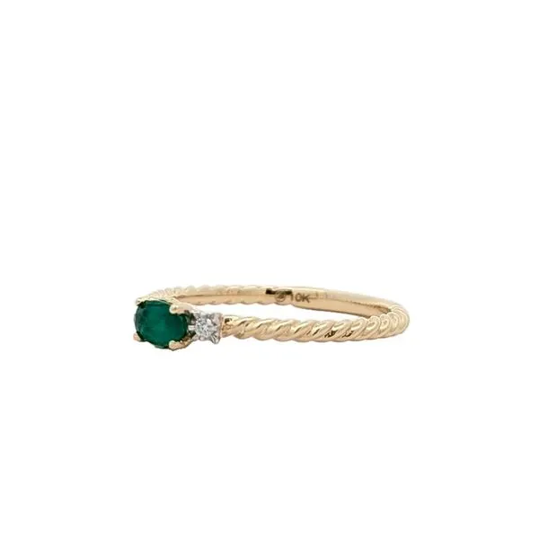 10K Yellow Gold Diamond Emerald Ring Image 2 Harmony Jewellers Grimsby, ON