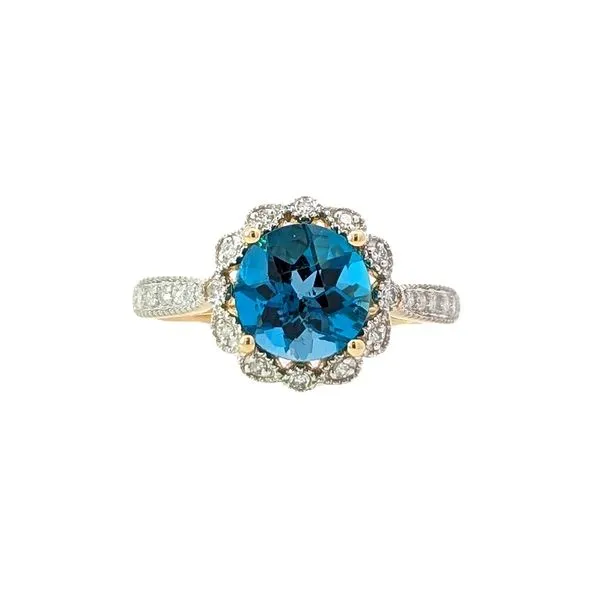 14KT Yellow Gold London Blue Topaz and Diamond Ring Harmony Jewellers Grimsby, ON