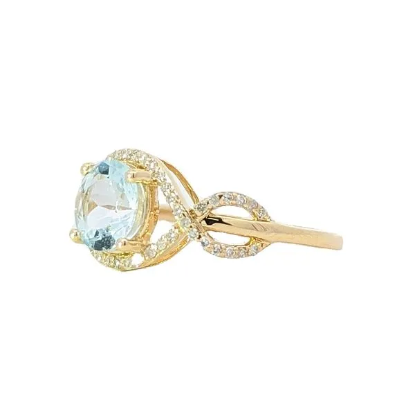 10K Yellow Gold Canadian Diamond Aquamarine Ring Image 2 Harmony Jewellers Grimsby, ON