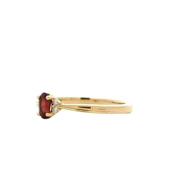 10KT Yellow Gold Garnet and 0.03ctw Diamond Ring Image 2 Harmony Jewellers Grimsby, ON
