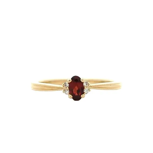 10KT Yellow Gold Garnet and 0.03ctw Diamond Ring Harmony Jewellers Grimsby, ON