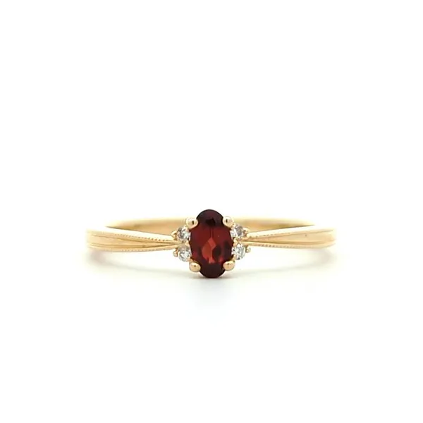 10KT Yellow Gold Garnet and 0.03ctw Diamond Ring Harmony Jewellers Grimsby, ON