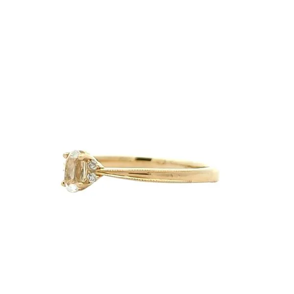 10KT Yellow Gold White Topaz and 0.03ctw Diamond Ring Image 2 Harmony Jewellers Grimsby, ON