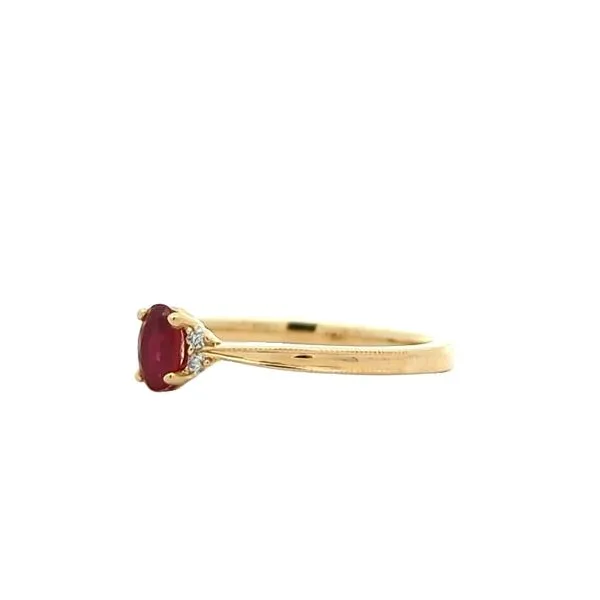 10KT Yellow Gold Ruby and 0.03ctw Diamond Ring Image 2 Harmony Jewellers Grimsby, ON