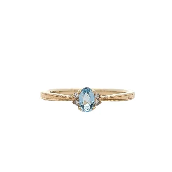 10KT Yellow Gold Aquamarine and 0.03ctw Diamond Ring Harmony Jewellers Grimsby, ON