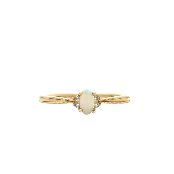 10KT Yellow Gold Opal and 0.03ctw Diamond Ring Harmony Jewellers Grimsby, ON