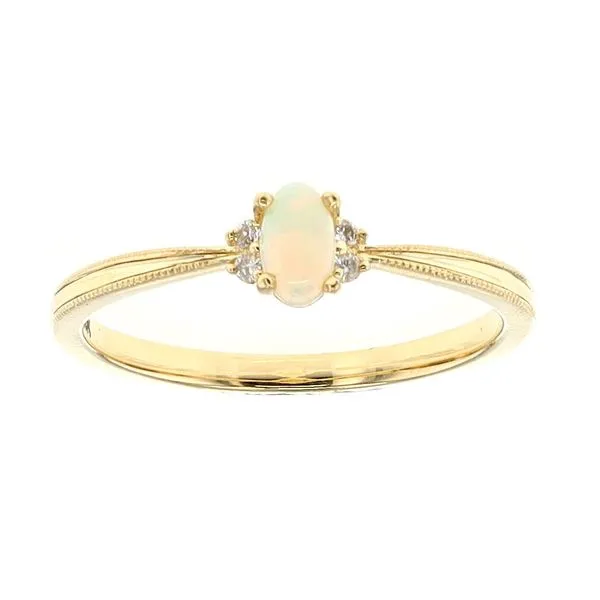 10KT Yellow Gold Opal and 0.03ctw Diamond Ring Harmony Jewellers Grimsby, ON