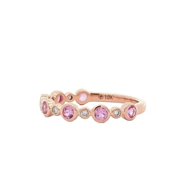 10K Rose Gold Pink Sapphire Diamond Ring Image 2 Harmony Jewellers Grimsby, ON