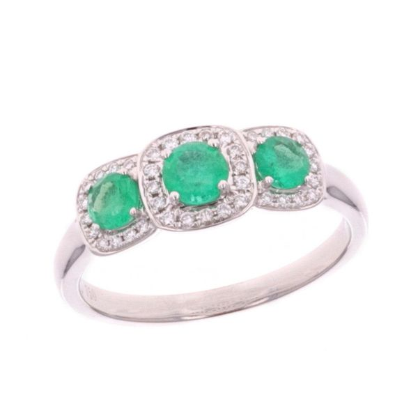 18KT White Gold Emerald and 0.12ctw Diamond Ring Harmony Jewellers Grimsby, ON