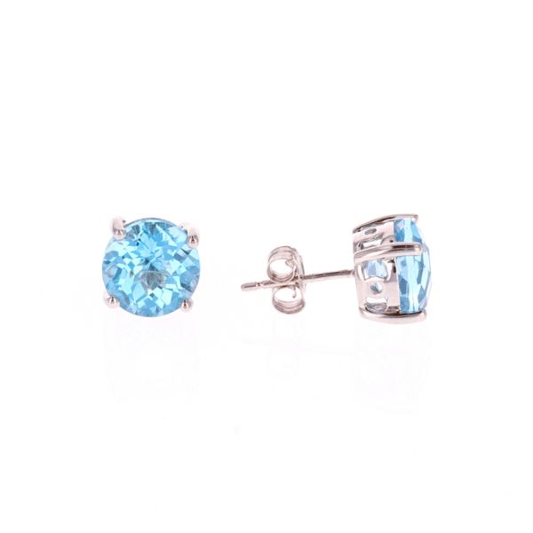 10KT White Gold Blue Topaz Stud Earrings Harmony Jewellers Grimsby, ON