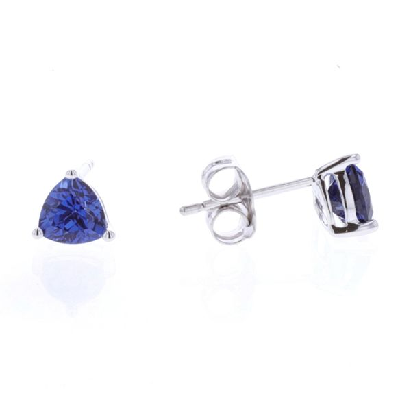 10KT White Gold Created Sapphire Birthstone Earrings Harmony Jewellers Grimsby, ON