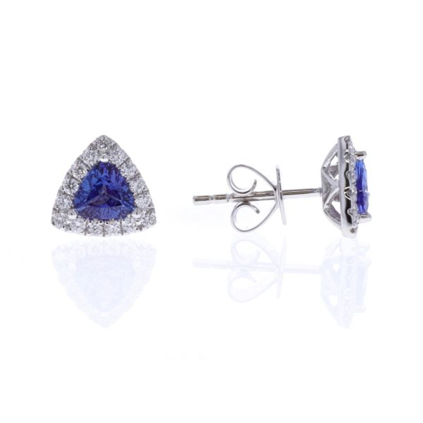 18KT White Gold Tanzanite and 0.27ctw Diamond Stud Earrings Harmony Jewellers Grimsby, ON
