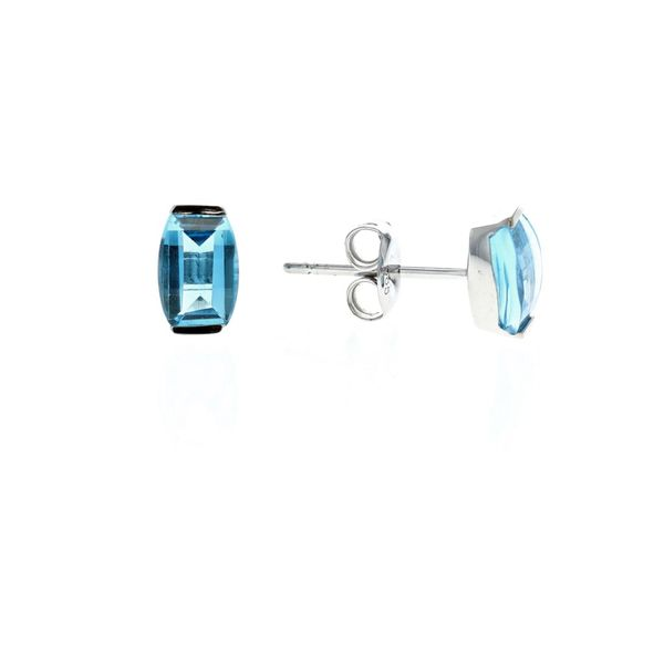 14KT White Gold Blue Topaz Stud Earrings Harmony Jewellers Grimsby, ON