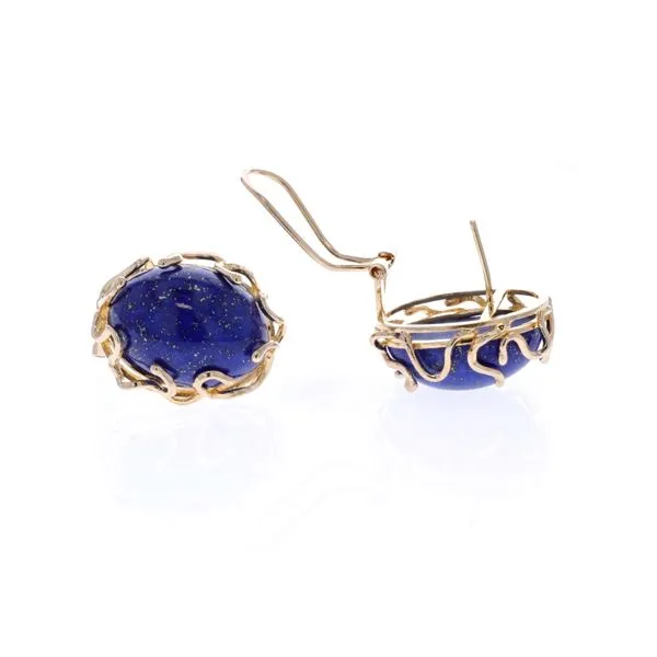 14KT Yellow Gold Natural Lapis Lazuli Estate Earrings Harmony Jewellers Grimsby, ON