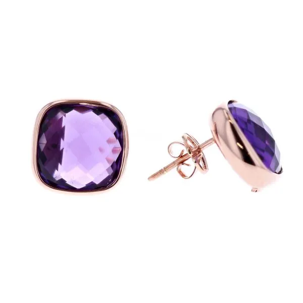 18KT Rose Gold Natural Amethyst Estate Earrings Harmony Jewellers Grimsby, ON