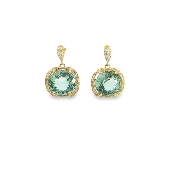 14KT Yellow Gold Green Tourmaline and 0.22ctw Diamond Est...